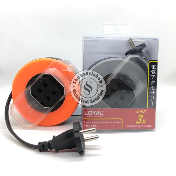 LOYAL ROLL KABEL BOX MINI TRAVEL LY 150 3M 3 M METER 3 LUBANG