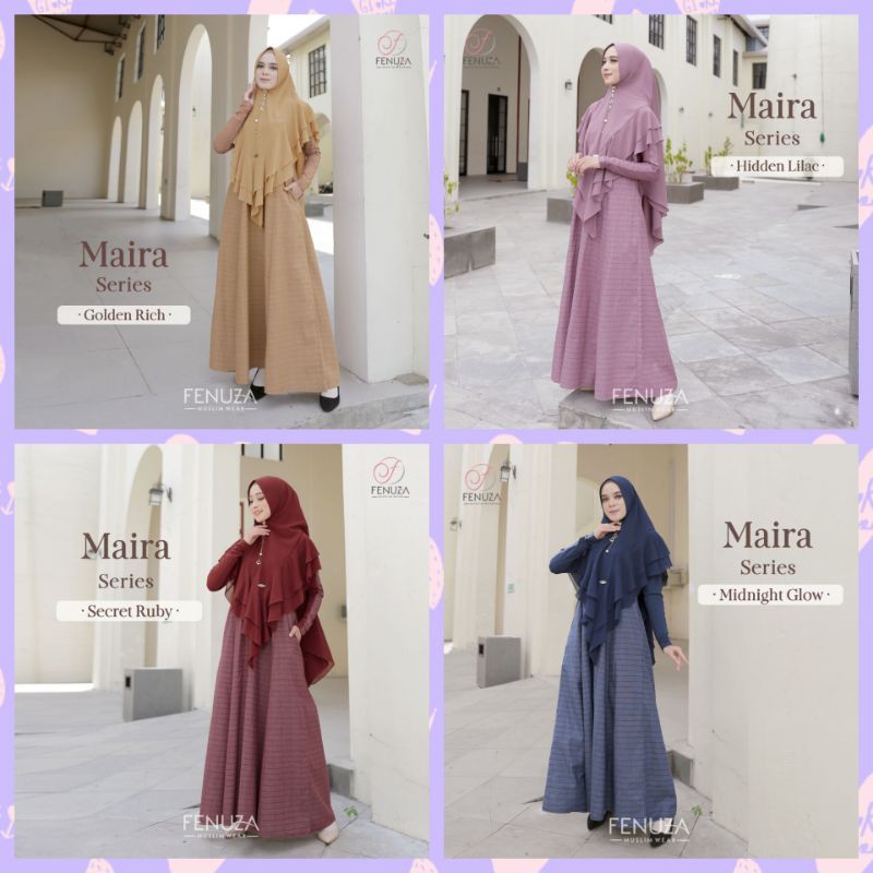 Maira Dress Gamis Branded Fenuza Stripped Katun Dobby