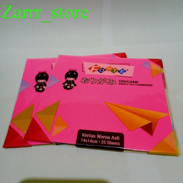 

25 LEMBAR 1 PACK KERTAS LIPAT 14 x 14 ORIGAMI DUA WARNA FORTE 14X14