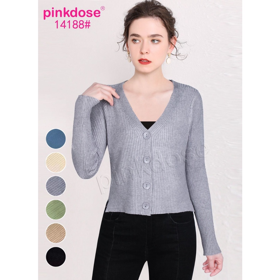CROP TOP CARDIGAN RAJUT IMPORT PINKDOSE 14188