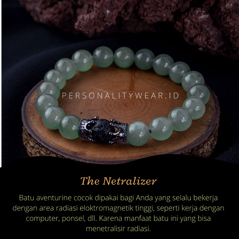 Gelang Kesehatan Pria Wanita Keren Batu Akik Kristal Giok Aventurine Hijau ASLI Original Alam Kalimantan