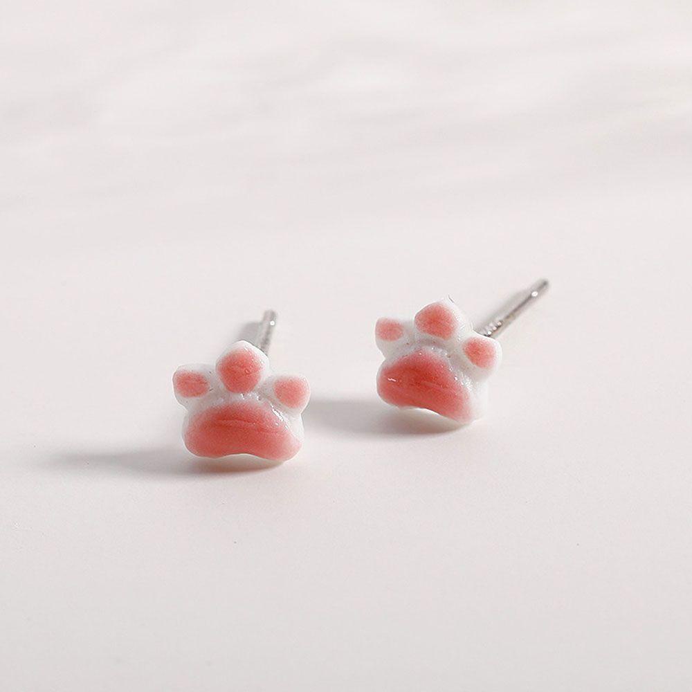 Rebuy Stud Earrings Manis Multicolor Kecil Lucu Cakar Kucing Indah Aksesoris Fashion