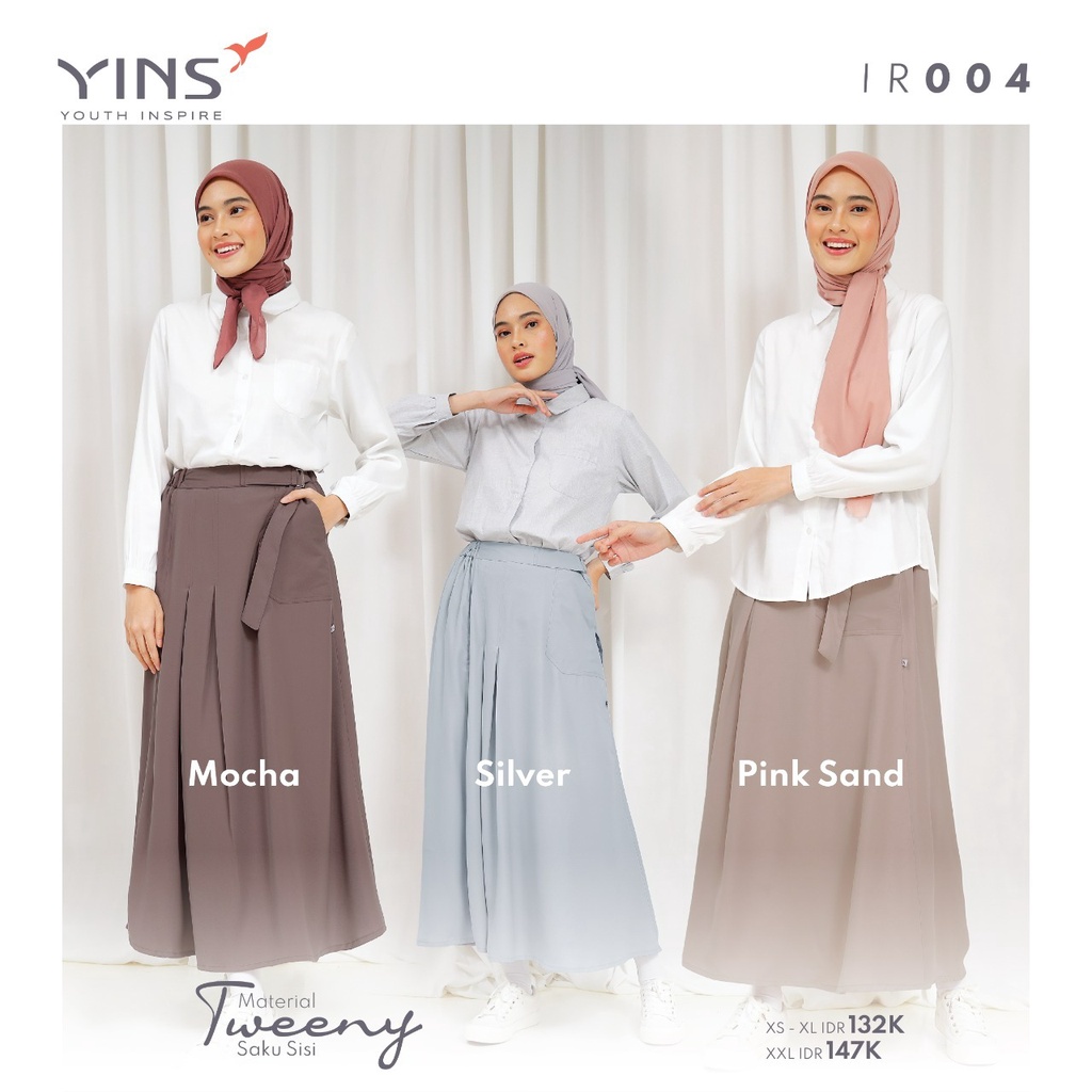 Inspire Rok IR  04 Bahan Tweeny Bawahan Rok Polos Muslimah Simpel Modern Casual Outfit by YINS bisa COD