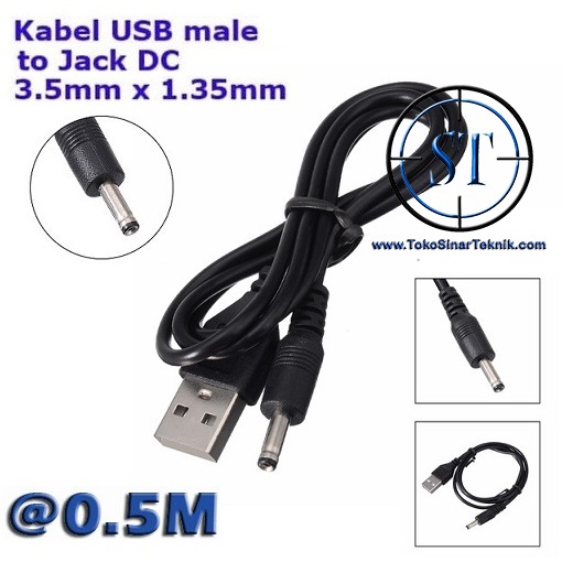 Kabel Adapter Charger Power Supply USB 5v To Jack DC 3.5mm x 1.35mm