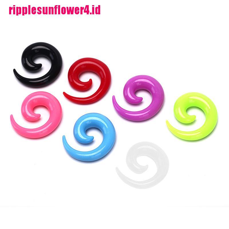 16pcs / set Ear Plug / Pelebar Lubang Tindik Telinga Bentuk Siput Spiral