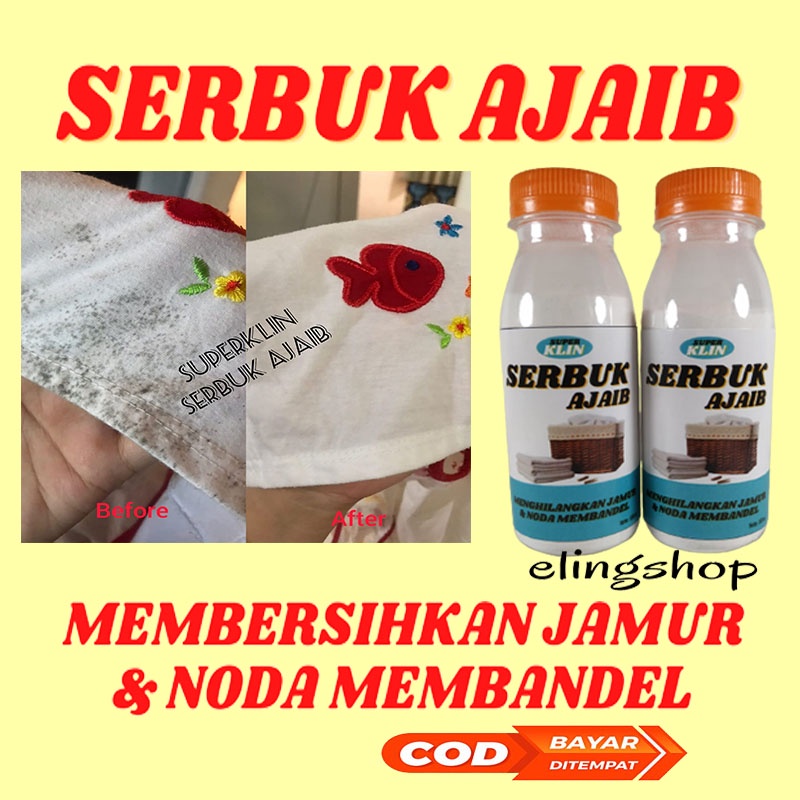 Paket 7 Botol Serbuk Ajaib Pembersih Penghilang Serbaguna Noda Jamur Pemutih Kain Baju Pakaian Stroller Membandel Ampuh 100 ml