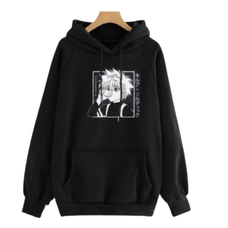 HOODIE ANIME KILLUA stiker UNISEX premium bahan fleece tebal