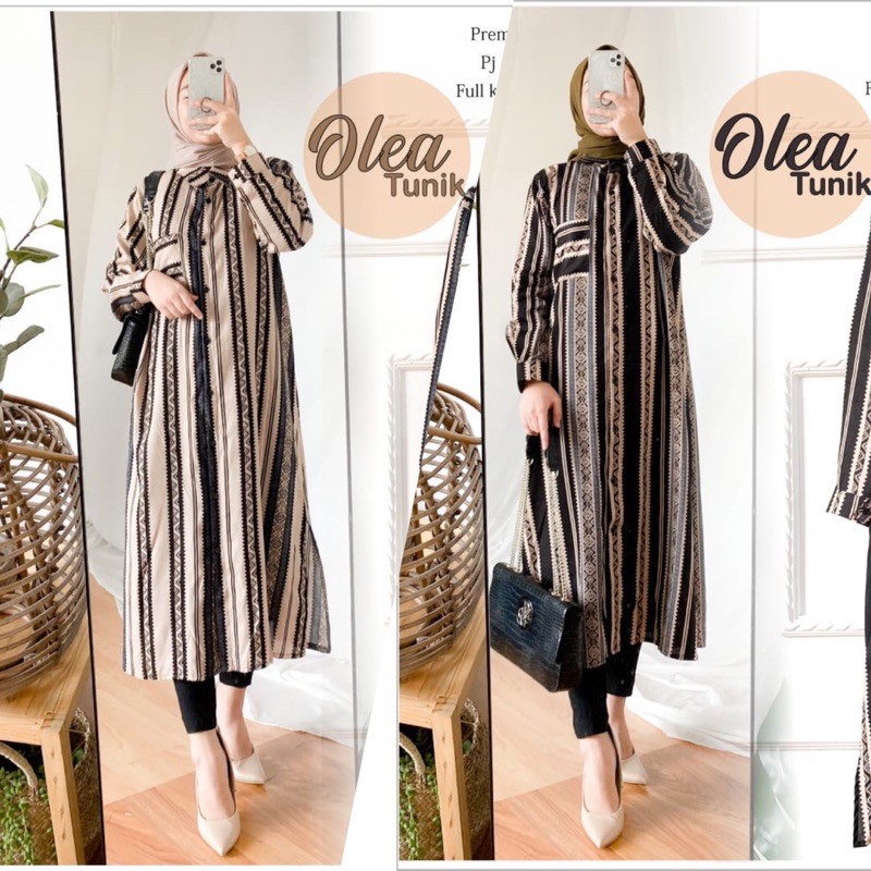 TUNIK FULL KANCING SAMPAI BAWAH RAYON VISCOSE MOTIF TERBARU