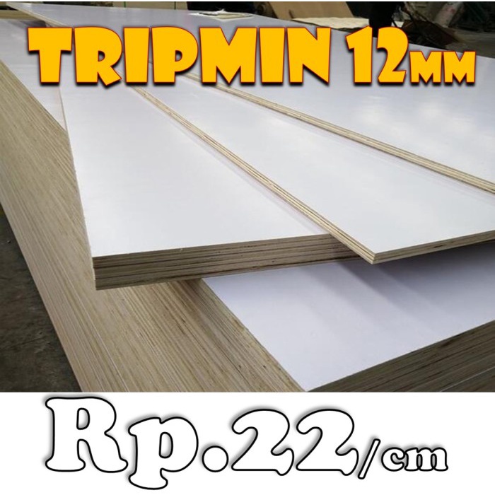 Triplek Melamin 12mm Custom Harga Rp.22/cm Triplek Putih Doff Melamin 12mm