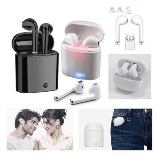 Universal Earphone headphone Wireless Mic Stereo Magic I7s Putih 115101