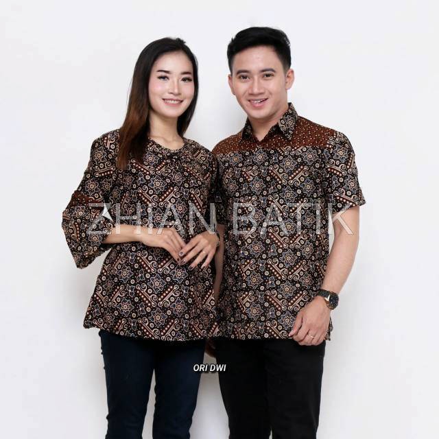 batik sarimbitan Maura Couple - Sania Ruffle Batik Couple / sarimbit batik pekalongan / blus batik