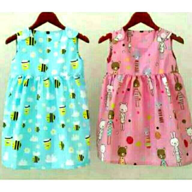 Overall dress kancing anak perempuan bahan katun catra dress smilee dress smile anak