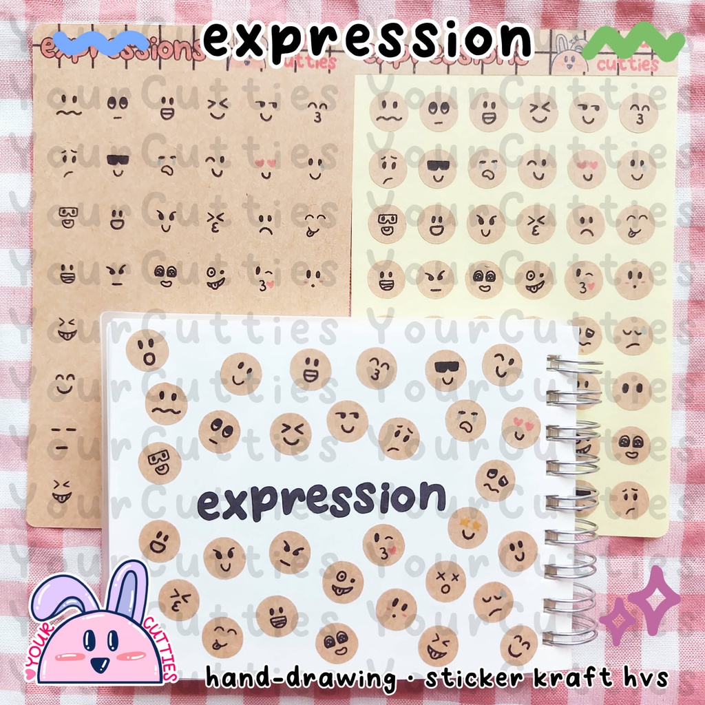 

[SHEET] STICKER EMOJI EXPRESSION KRAFT VINTAGE AESTHETIC