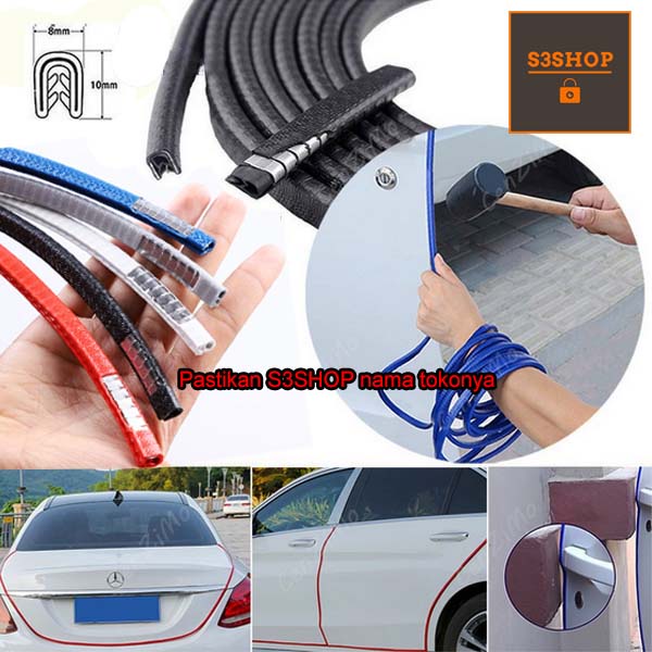 Karet list pelindung pintu mobil Cars Bumper Strip Collision Strip Built-in Kualitas Tinggi Steell