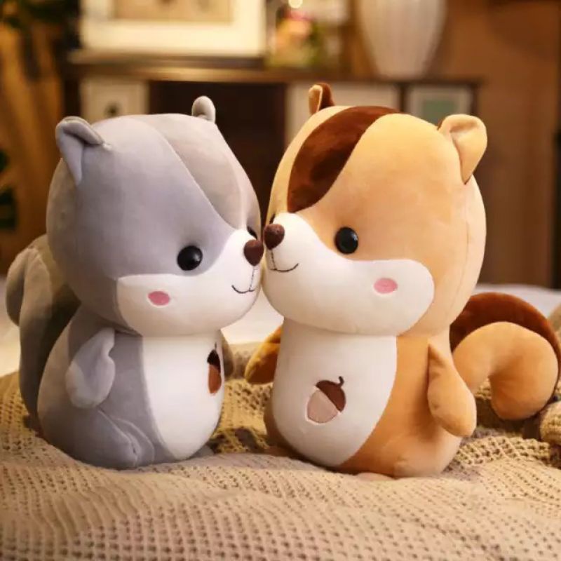 Boneka Tupai Plush Mainan Bayi Hadiah Untuk Anak Anak Boneka Animal Boneka Tupai Mewah