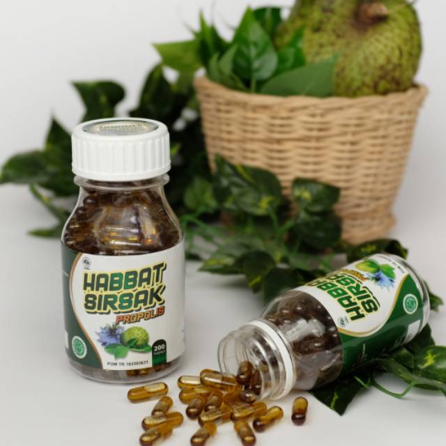 Habbat sirsak Habbatusauda Plus Sirsak Plus Propolis. Solusi Herbal Kanker 200kpsl