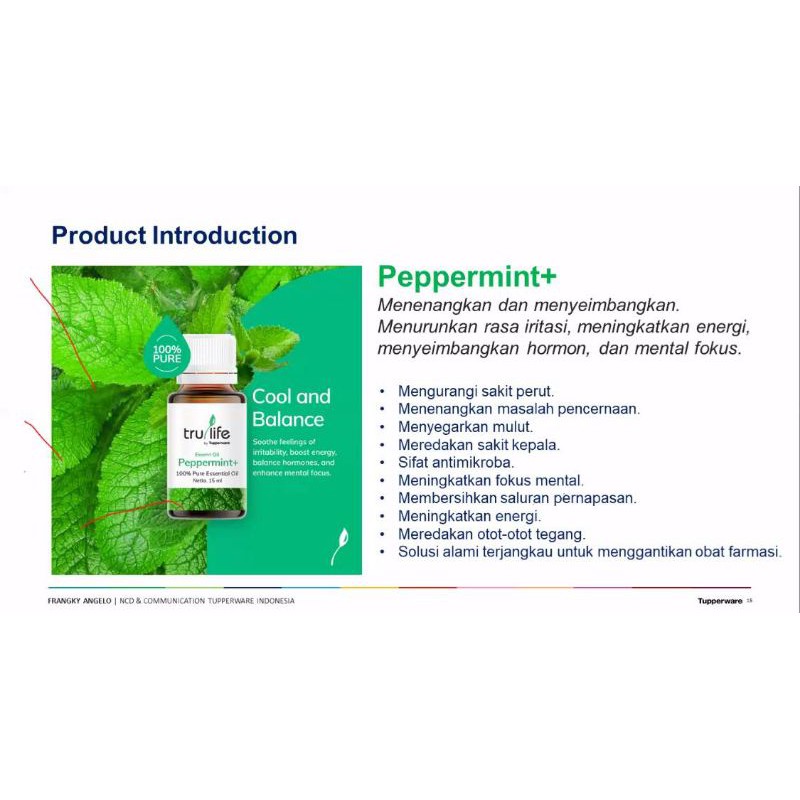 Essential Oil PEPPERMINT by TruLife (Tupperware)