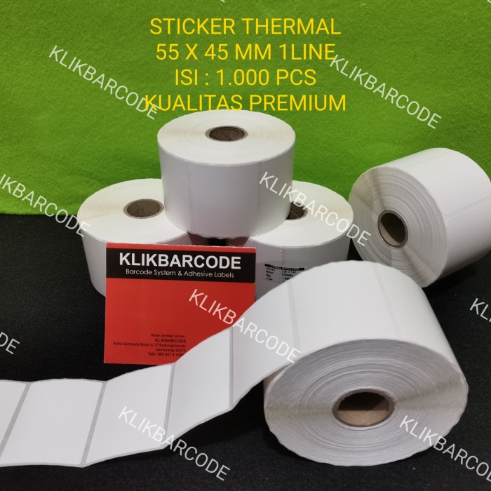 

label thermal etiket direct thermal non ribbon 55 x 45 mm - kualitas - Isi : 1.000 pcs/roll
