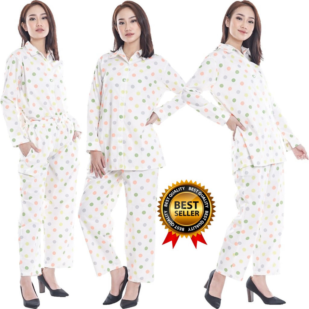 LimitedFashion Baju Setelan Wanita Kekinian Terbaru Polkadot One Set Wanita Korean Style Kekinian Te