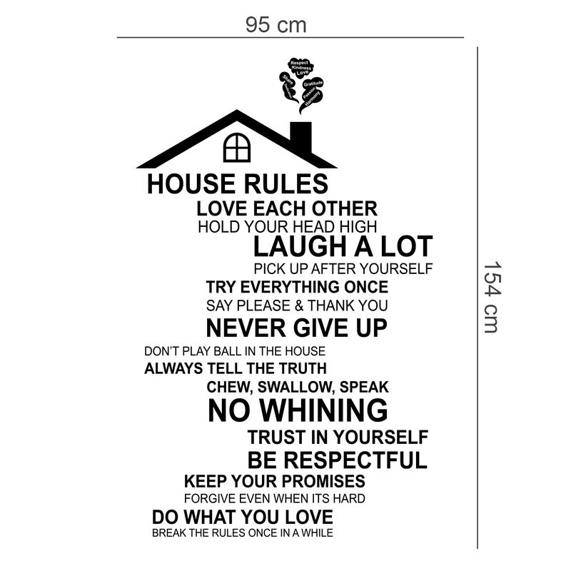 Reliza Wall Sticker House Rules Quotes Stiker Dinding RELIZA007