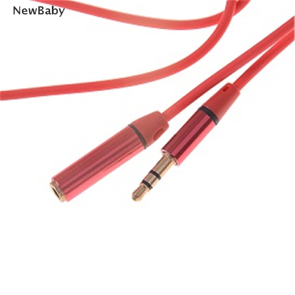 Kabel Adapter Extension Audio 3.5mm 4 Pole Male Female Warna Merah Untuk headphone / earphone