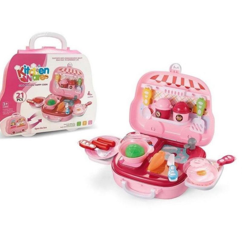 Mainan anak perempuan Mainan Kitchen ware set koper- mainan masak masakan anak + kitchen cooking