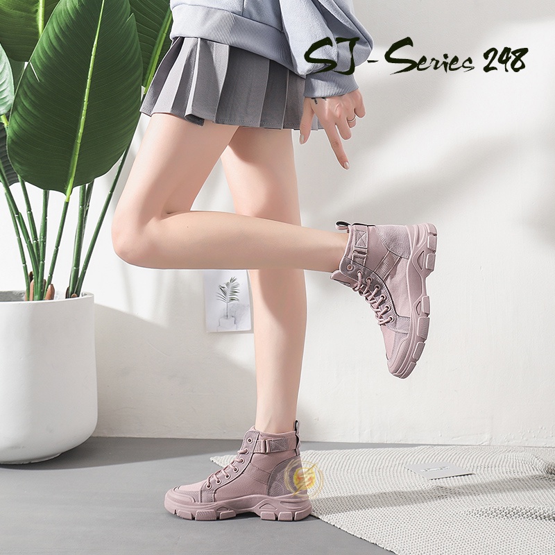[MONA] Sepatu Sneakers Boots Wanita Casual Kualitas Import Premium - 248