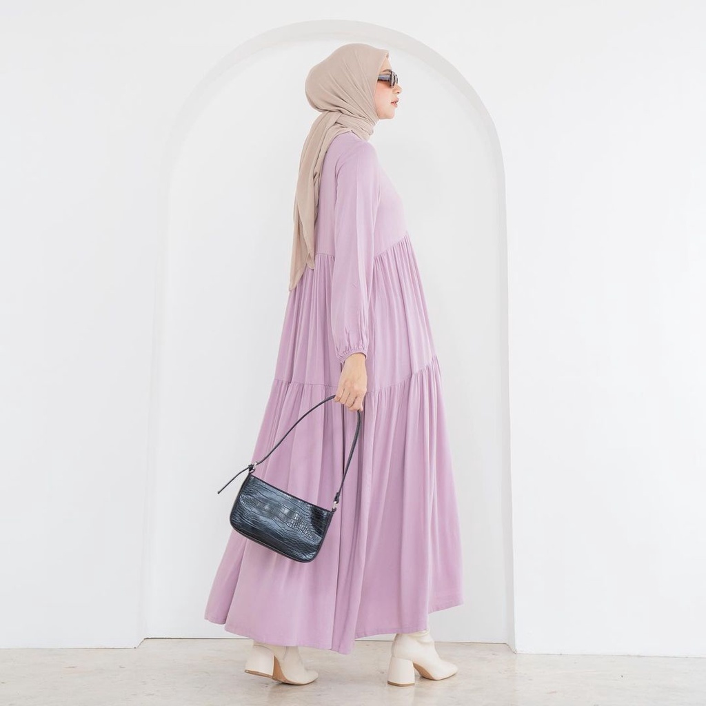 Nara -Pakaian Muslim - Gamis Rayon Polos - Gamis Dress Terbaru - Busui Friendly Bu-3