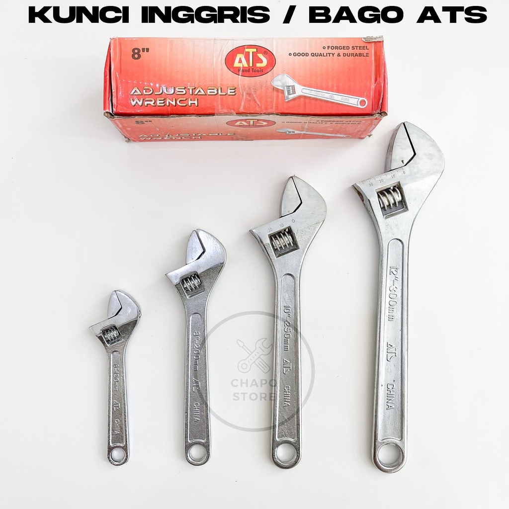 Kunci inggris ATS 6 8 10 12 15 inch adjustable wrench kunci bago baco ATS