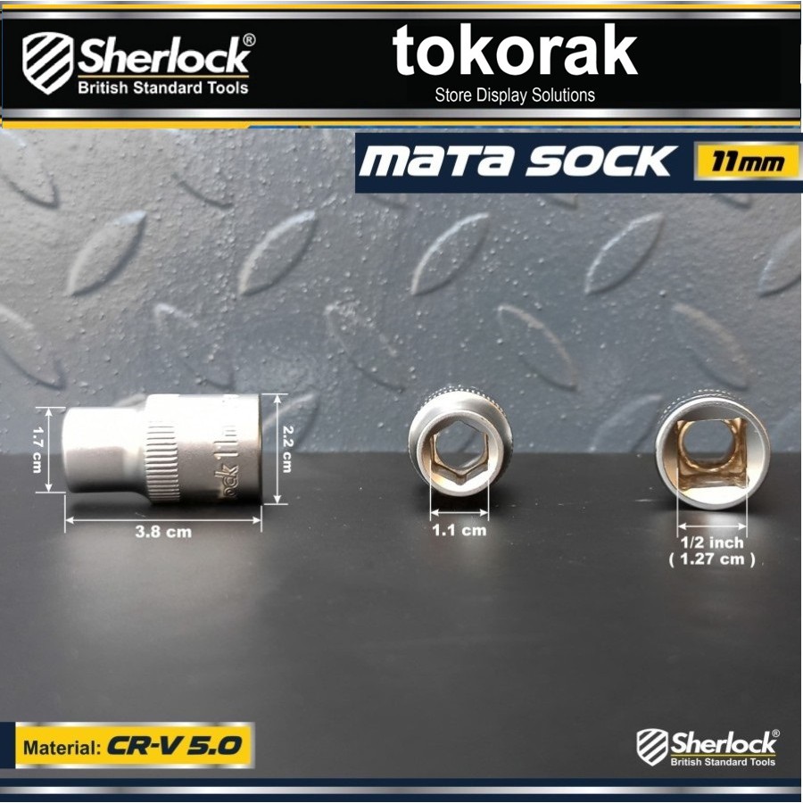 MATA KUNCI SOK 11 MM 1/2 INCH 6 PT SHERLOCK - MATA SHOCK