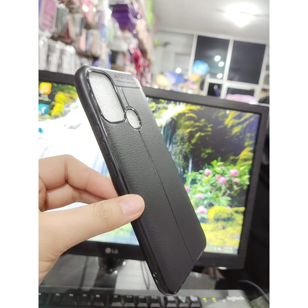 AutoFokus Infinix Hot 10 Play X688C 6.82 inchi Leather Soft Case AUTOFOCUS Motif Kulit Jeruk