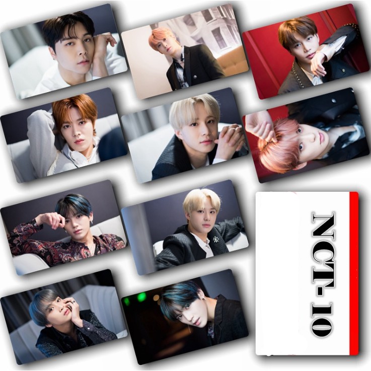 Kpop NCT WAYV Debut Photo Stikcy Card Crystal Card Sticker Kun Photocard Sticker 10pcs/set