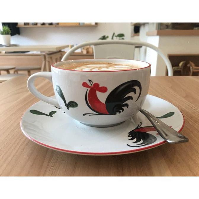 1 Set Cangkir Kopin Cappucino Motif Ayam Jago/KUKURUYUK
