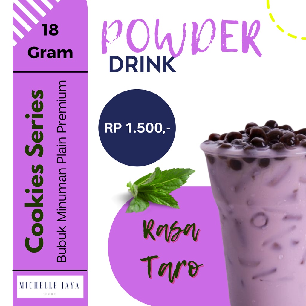 

Prime Powder Drink Super Premium Taro 18 Gram / Plain / Bubuk Minuman Rasa