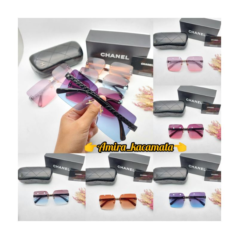 [BISA COD√]Kacamata Fashion Wanita Kacamata Sunglasses/Chanel/Lensa UV Super Premium