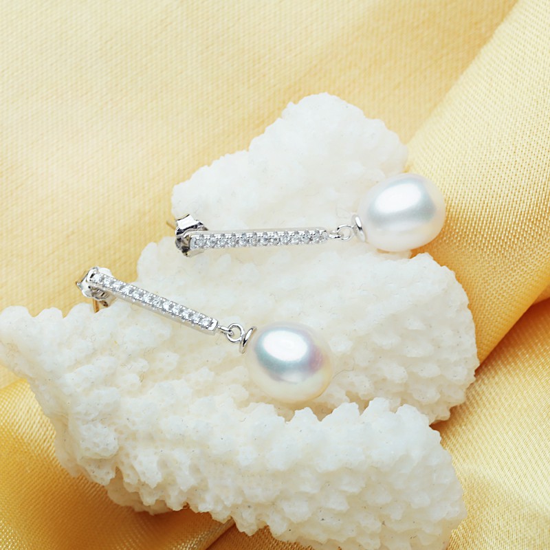 Anting Mutiara Air Tawar ASLI Import korea S925 Sterling Silver - A026