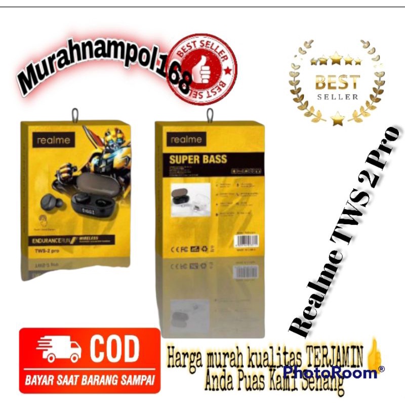 MN - Headset Realme TWS 2 Pro Wireless Bluetooth 5.0 Stereo Earbuds Smart Fingerprint Touch Earphone