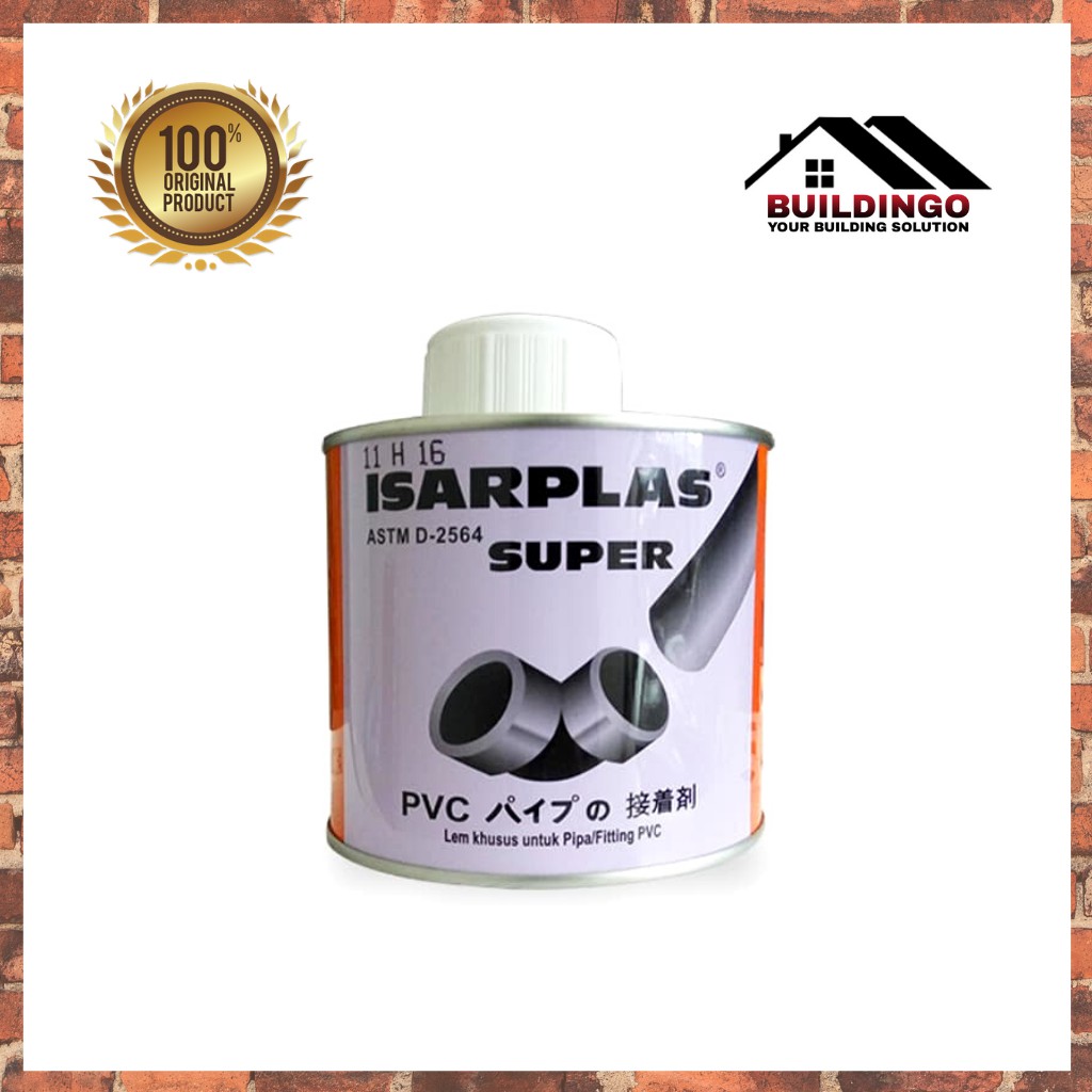 

LEM PIPA PVC ISARPLAS ASTM D-2564 KUAS / KALENG 400 GR / LEM PRALON PVC / LEM ISARPLAS