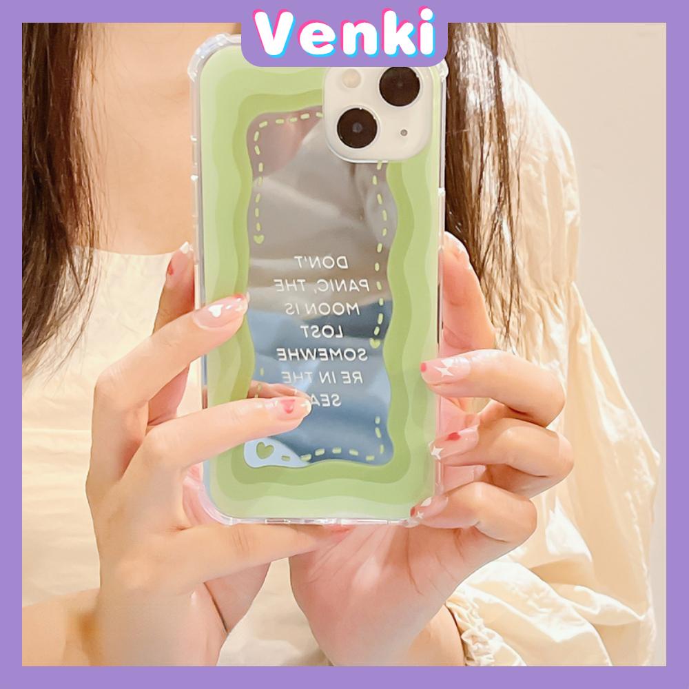 iPhone Case Acrylic Reflective Mirror Airbag Shockproof Protection Camera Green Border Letter Compatible with iPhone 11 iPhone 13 Pro Max iPhone 12 Pro Max iPhone 7 Plus iPhone xr