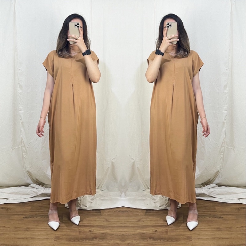 Daster Batwing Panjang semata kaki premium - resleting busui