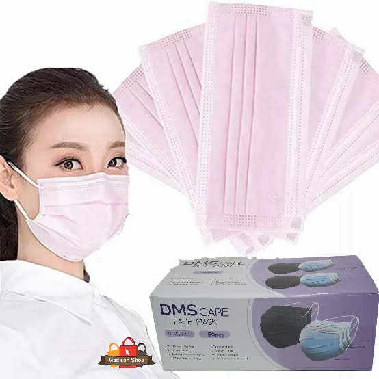 Masker 3 ply iso 50 Murah Masker Pink Biru Hijau Grosir Mirip Sensi