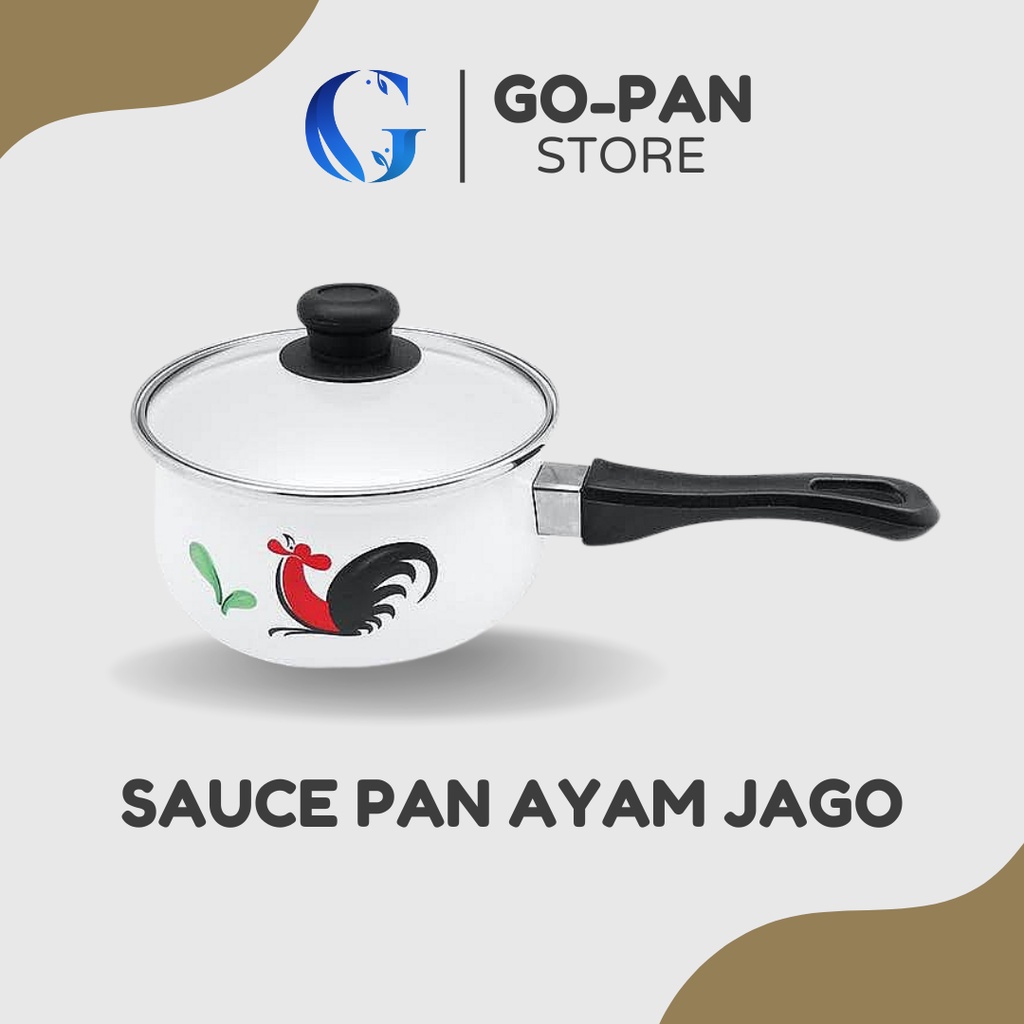 Panci Gagang Enamel KIG Sauce Pan 18 cm / Panci Anti Lengket Cap Ayam Jago Kedaung