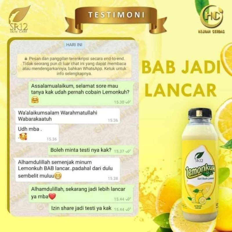 

LEMONKUH SR12 / SARI BUAH LEMON / VITAMIN C / SUPLEMEN KESEHATAN