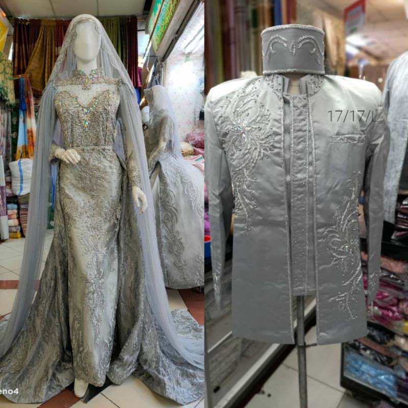 GAUN PENGANTIN COUPLE FULL PAYET SLIM BEREKOR//BASOFI