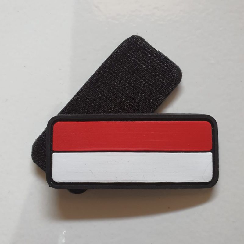 patch rubber logo bendera merah putih indonesia kecil / tempelan emblem karet velcro