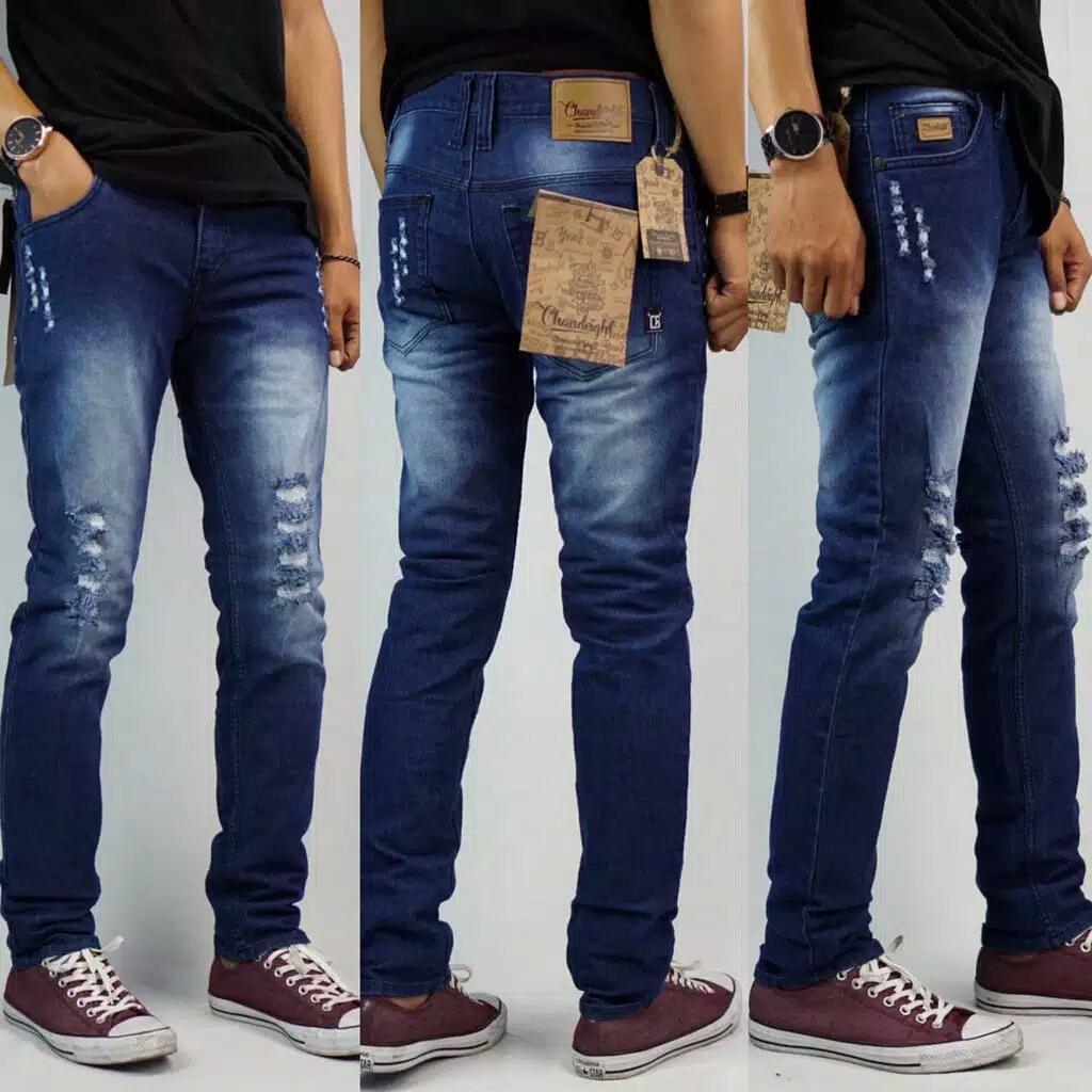 celana jeans distro pria model sobek terbaru