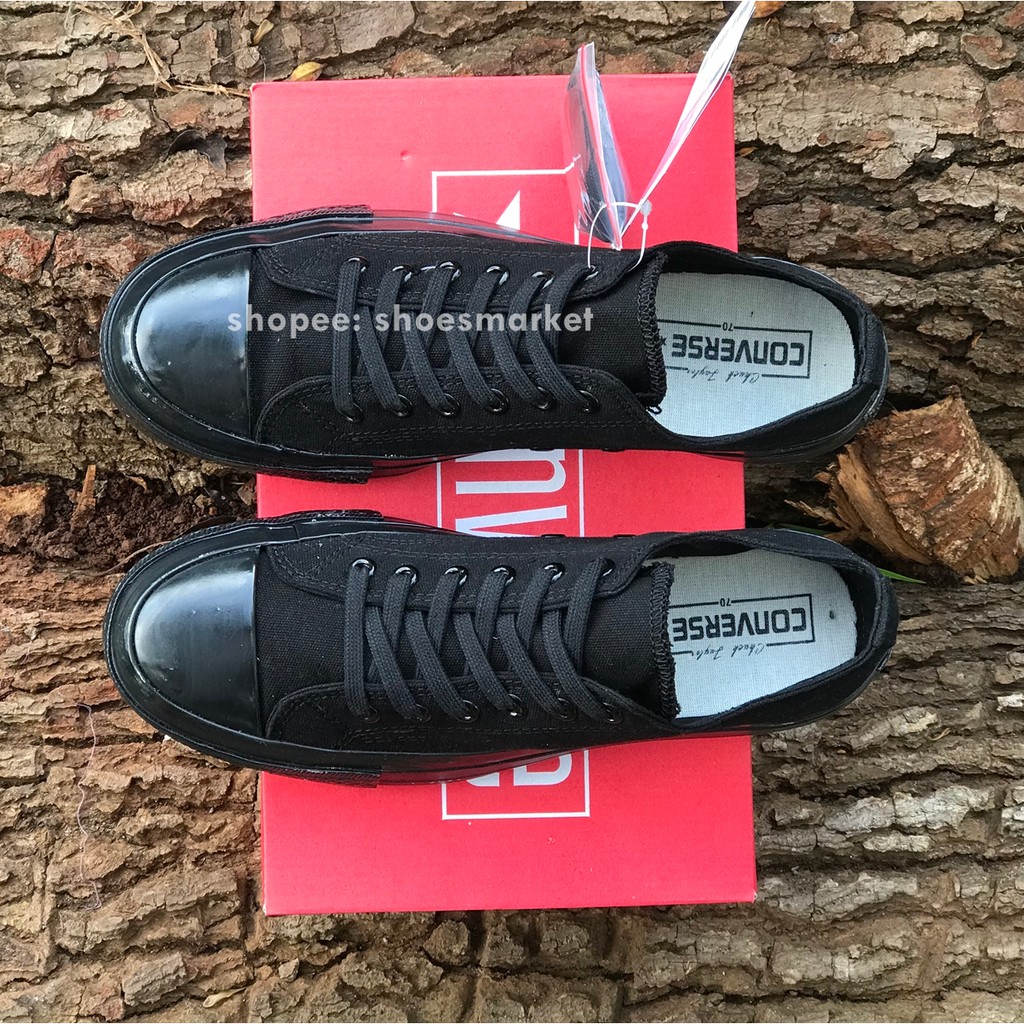 SEPATU CONVERSE 70S LOW FULL BLACK ALL STAR CHUCK TAYLOR OBRAL MURAH