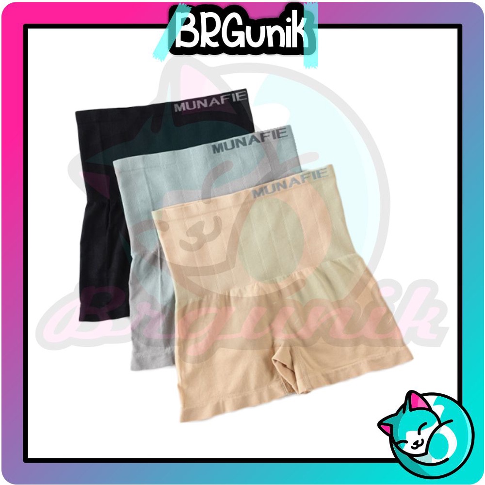 BRGUNIK  Munafie High Waist Boxer Celana Korset Bentuk Petak Pengecil Perut Import B013