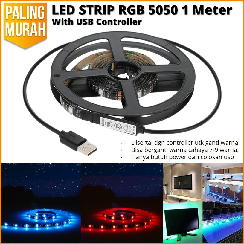 Jual BABYBOZ - LAMPU HIAS LED STRIP RGB 5050 Dengan USB Controller Anti ...