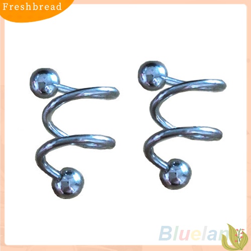 Fresh| Anting Tindik Telinga / Hidung / Bibir Bentuk Spiral Bahan Stainless Steel Gaya Punk